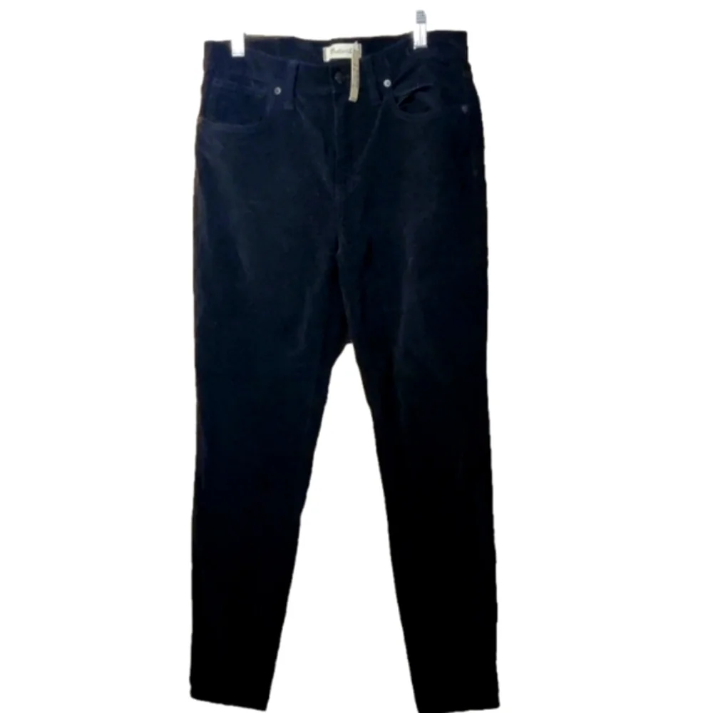 Madewell 9" Super Skinny Black Velvet Jeans NWT Size 29 - Picture 1 of 7